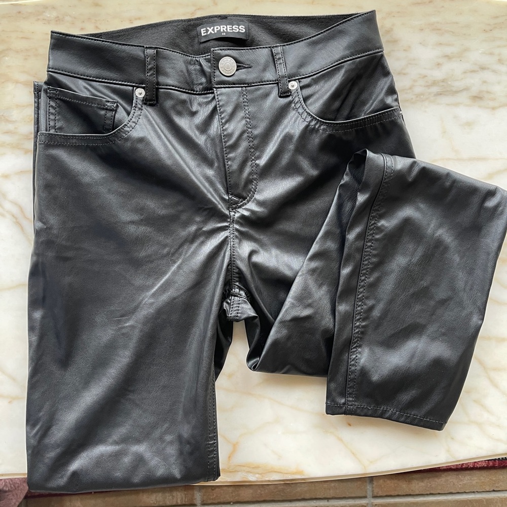 Express Vegan Leather High-Rise Pants